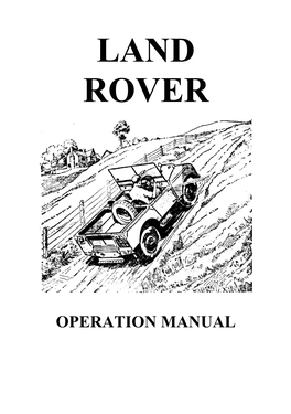 Land-Rover Operation Manual