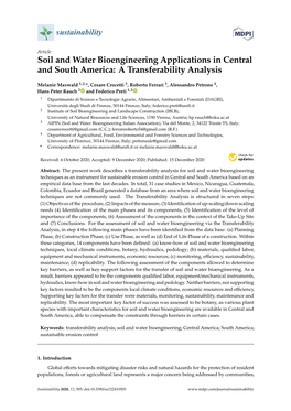 Soil and Water Bioengineering Applications in Central and South America: a Transferability Analysis