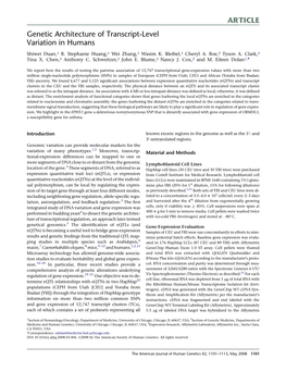 ARTICLE Genetic Architecture of Transcript-Level Variation in Humans