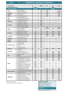 LR 4 HORAIRES Du 1/09/2020 Au 31/08/2021