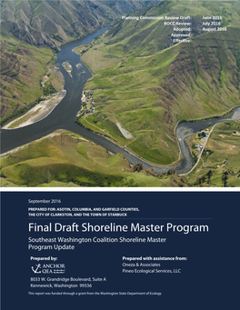 Shoreline Master Program Southeast Washington Coalition Shoreline Master Program Update