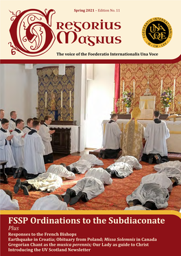 FSSP Ordinations to the Subdiaconate