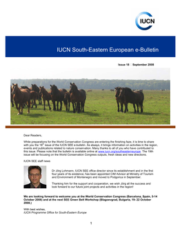 IUCN South-Eastern European E-Bulletin 18