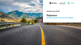 Polymers Bitumen Beyond Combustion (BBC) Speaker Introductions