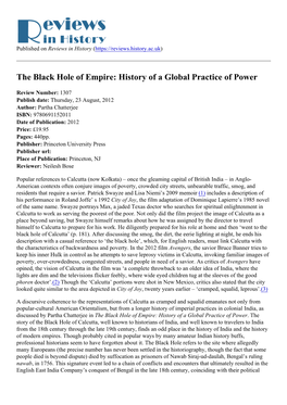 The Black Hole of Empire: History of a Global Practice of Power