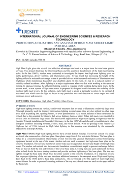 Protection, Utilization and Analysis of High Mast