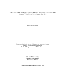 Radical Islam and the Chechen War Spillover: a Political Ethnographic Reassessment of the Upsurge of Violence in the North Caucasus Since 2009