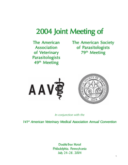 2004 Joint Meeting of the AAVP and the ASP