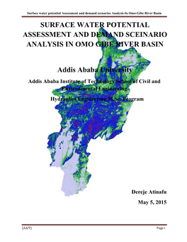 Assessment of Surface Water Potential and Demand Scenarios Analysis On