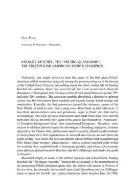 Stanley Ketchel, the “Michigan Assassin”: the First Polish-American Sports Champion