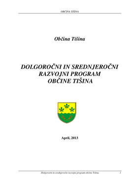 Dolgoročni in Srednjeročni Razvojni Program Občine