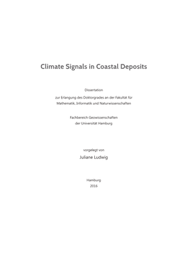 Climate Signals in Coastal Deposits