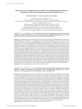 Detection of Areas of Endemism on Two Spatial Scales Using Parsimony Analysis of Endemicity (PAE): the Neotropical Region and the Atlantic Forest