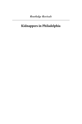 Kidnappers in Philadelphia: Isaac Hopper's Tales of Oppression 1780