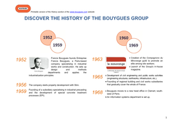 Discover the History of 1952 the Bouygues Group 1963 1965 1968