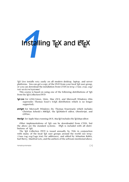 1Installing TEX and LATEX