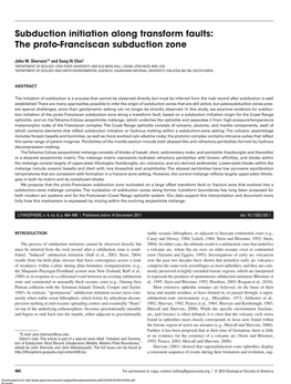 Subduction Initiation Along Transform Faults: the Proto-Franciscan Subduction Zone