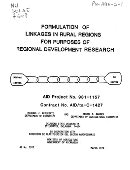 Formulation of Linkages in Rural Regions for Purposes of Regional Development Research