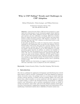 Why Is CSP Failing? Trends and Challenges in CSP Adoption