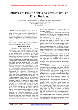 Analysis of Electric Field and Stress Control on 33 Kv Bushing