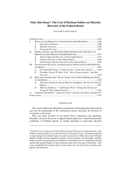 The Cost of Partisan Politics on Minority Diversity of the Federal Bench