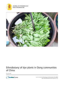 Ethnobotany of Dye Plants in Dong Communities of China Liu Et Al