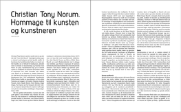 Christian Tony Norum. Hommage Til Kunsten Og Kunstneren