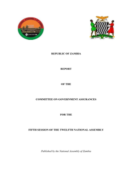 Report of the Committee on Government Assurances for the Fifth Session of the Twelfth National Assembly