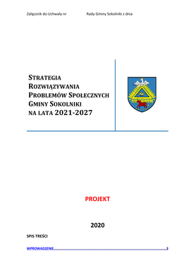 Strategia Rozwiązywania Problemów Społecznych Gminy Sokolniki Na Lata 2021-2027