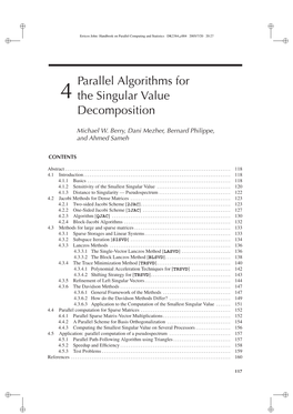 Parallel Algorithms for the Singular Value Decomposition 119