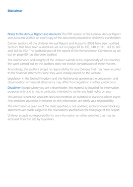 Disclaimer Notes to the Annual Report and Accounts This PDF Version Of