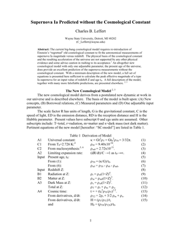 Supernova Ia Predicted Without the Cosmological Constant