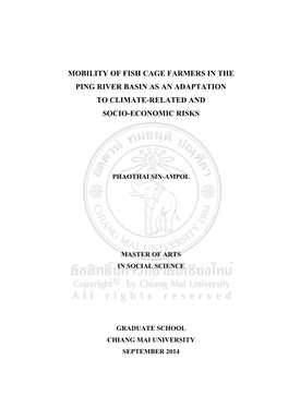 Mobility of Fish Cage Farmers in the Ping River Basin As an Adaptation to Climate-Related and Socio-Economic Risks