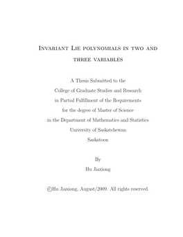 Invariant Lie Polynomials in Two and Three Variables
