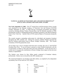 The 23 Annual News and Documentary Emmy Awards Were