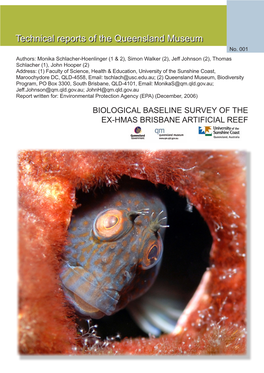Biological Baseline Survey of the Ex-HMAS Brisbane Artificial Reef Schlacher-Hoenlinger, M.A., Walker, S., Johnson, J., Schlacher, T