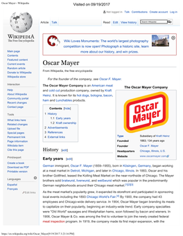 Oscar Mayer - Wikipedia Visited on 09/19/2017