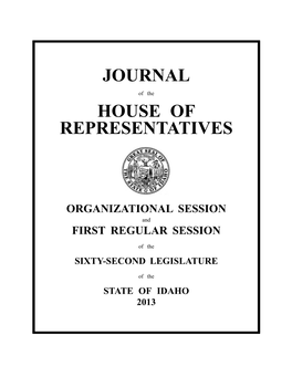 Journal House of Representatives