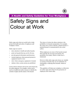 Safety Signs and Colour at Work