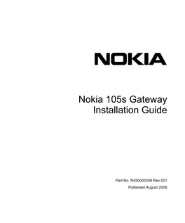 Nokia 105S Gateway Installation Guide