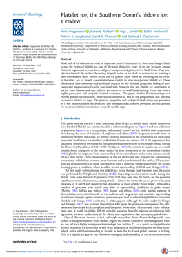 Platelet Ice, the Southern Ocean's Hidden Ice: a Review