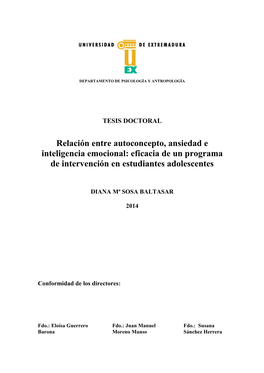 Relación Entre Autoconcepto, Ansiedad E Inteligencia Emocional: Eficacia De Un Programa De Intervención En Estudiantes Adolescentes