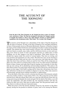 The Account of the Xiongnu