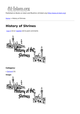 History of Shrines