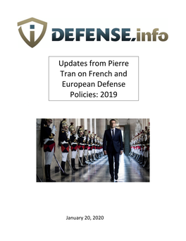 Updates from Pierre Tran on French and European Defense Policies: 2019
