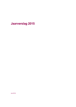 Jaarverslag 2015