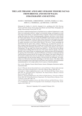 THE LATE TRIASSIC and EARLY JURASSIC FISSURE FAUNAS from BRISTOL and SOUTH WALES -.: Palaeontologia Polonica