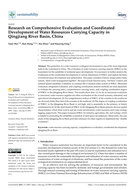 Research on Comprehensive Evaluation and Coordinated Development of Water Resources Carrying Capacity in Qingjiang River Basin, China
