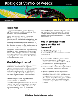 Biological Control of Weeds on the Prairies Involves Their Use (Figure 3)