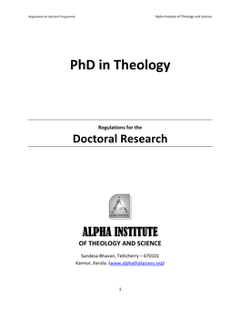 Regulations for Doctoral Research